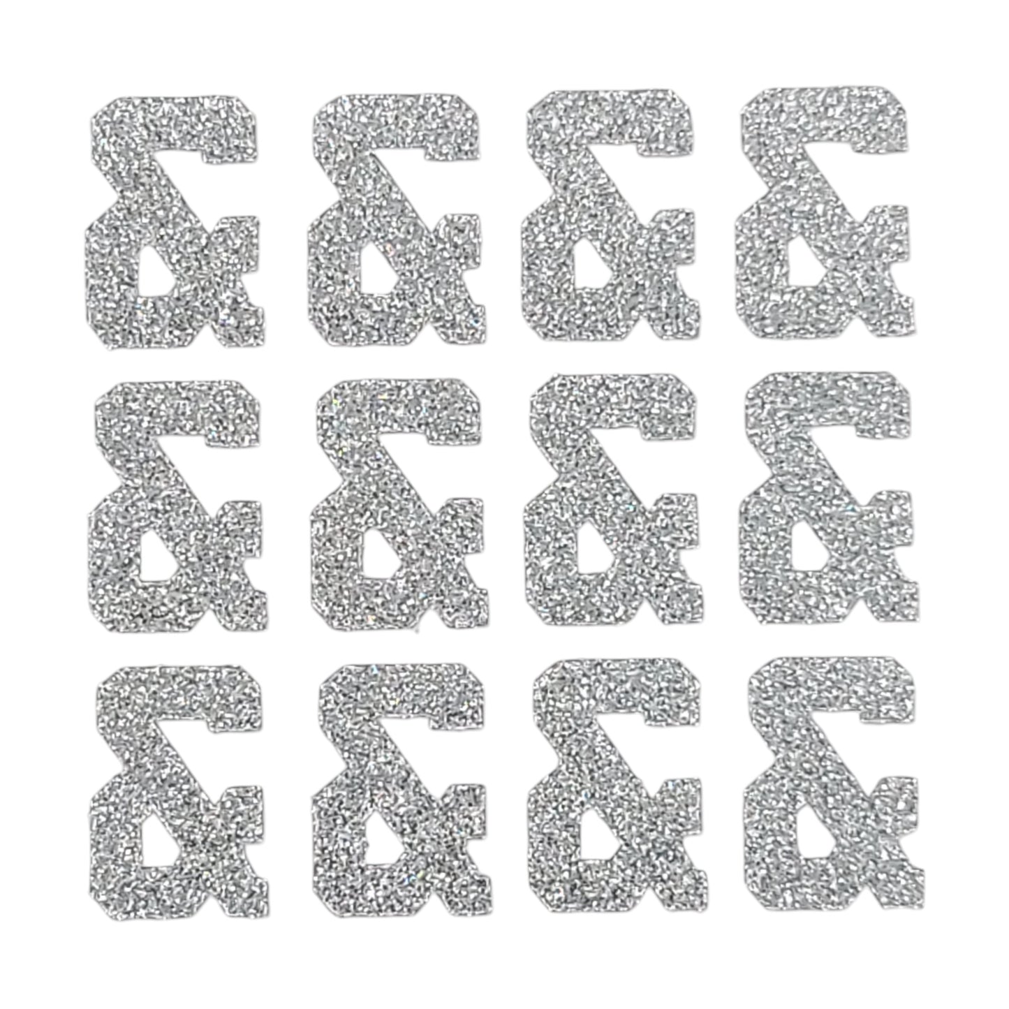 401132 |1.5" | & Glitter Sticker | Silver | 12 Per Sheet