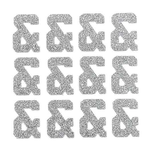 401132 |1.5" | & Glitter Sticker | Silver | 12 Per Sheet