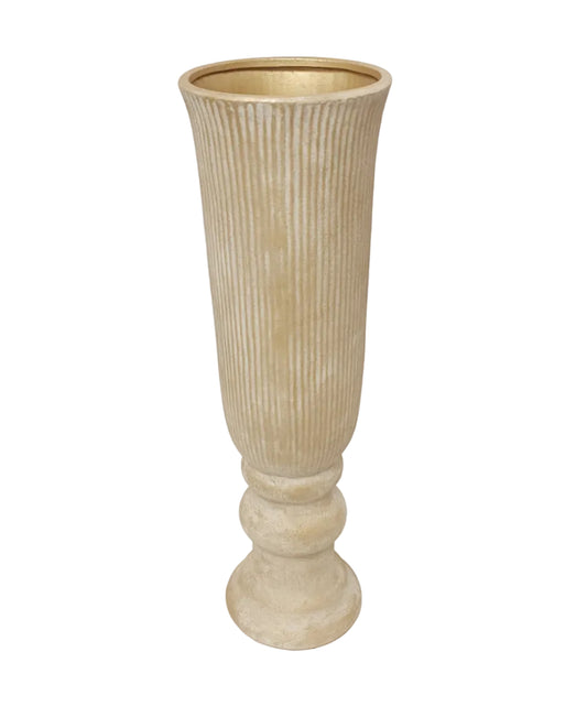 4018SD | 7" | RUSTIC GOLD PEDESTAL VASE