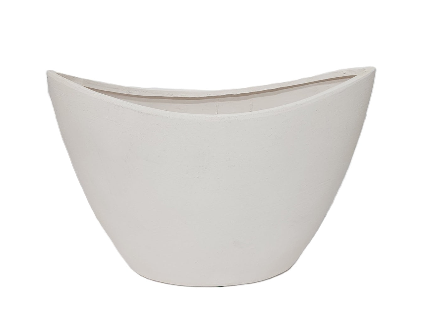 4027WH | 16" | TEXTURED WHITE OVAL VASE