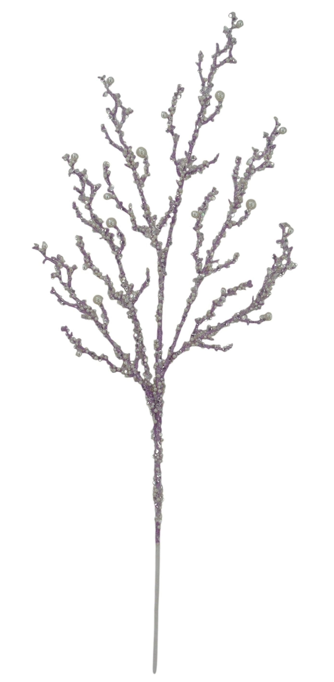 40283-LV | 33.5" | ICED TWIG PEARL SPRAY | LAVENDER
