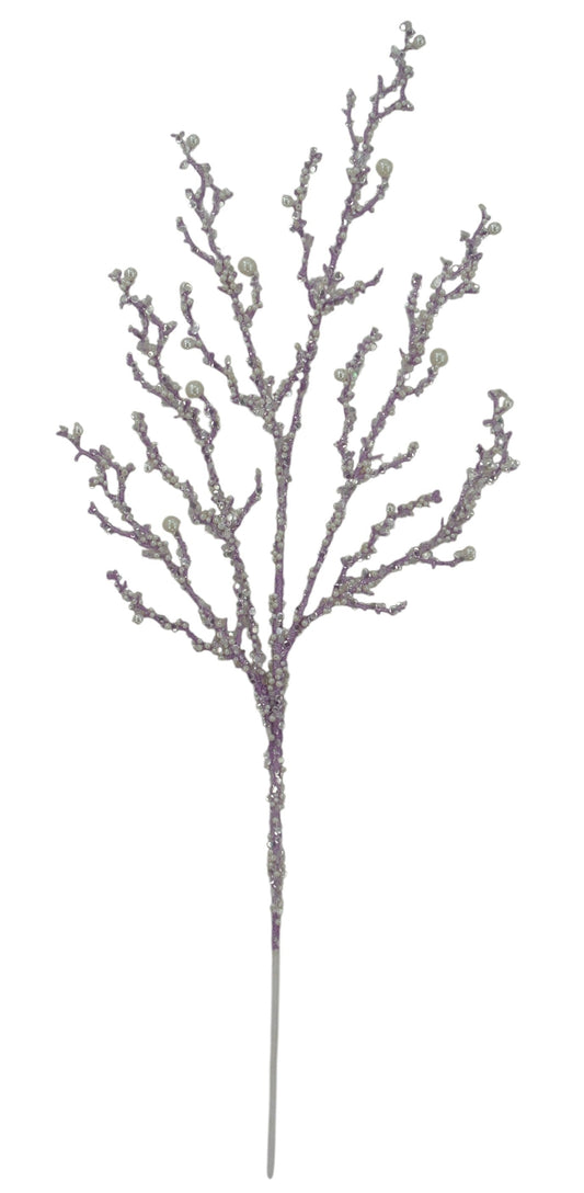 40283-LV | 33.5" | ICED TWIG PEARL SPRAY | LAVENDER