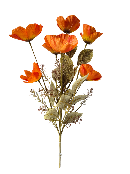40320-OR | 20" | MIXED POPPY BUSH | ORANGE