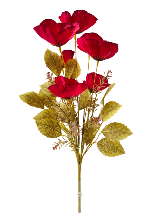 40320-RD | 20" | MIXED POPPY BUSH | RED