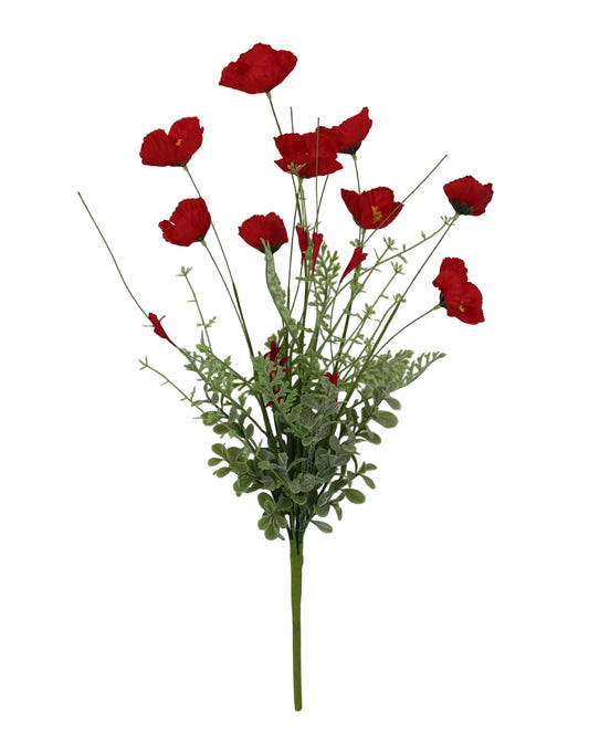 40445-RD | 21" | POPPY BUSH X10 | RED