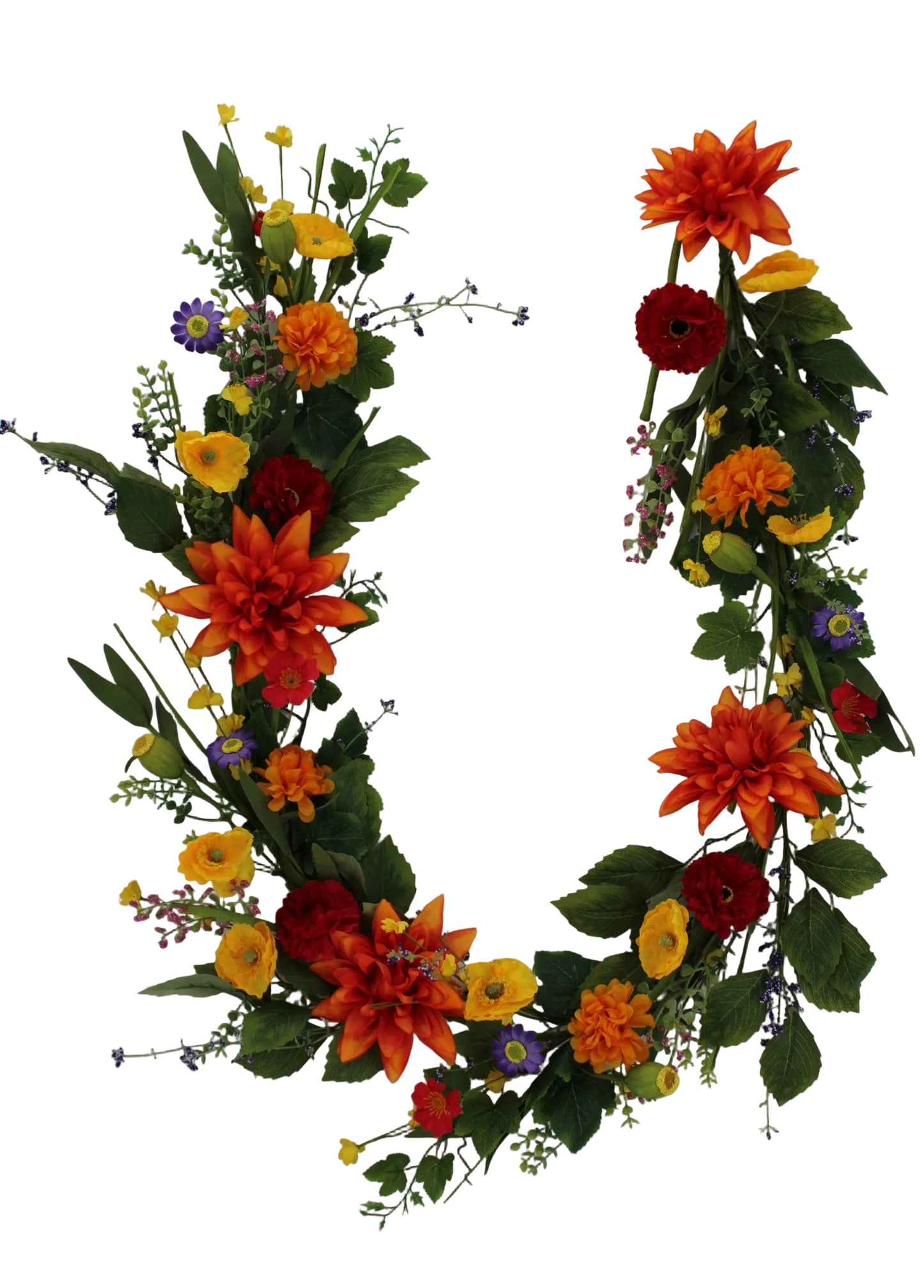 40450 | 5FT | MIXED DAHLIA ZINNIA GARLAND - A&B Wholesale Market Inc