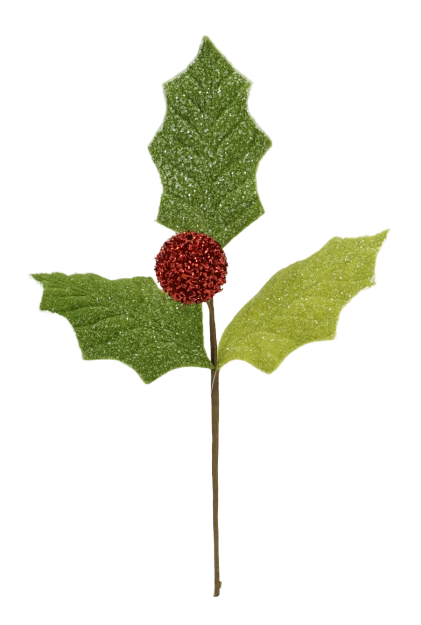 40464 | 15.5" | GLITTER HOLLY LEAF PICK