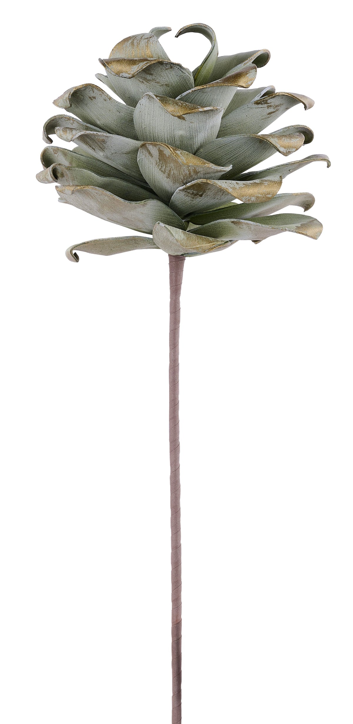 XD330286 | 6"H x 4.25"Dia | Eva Pinecone Pick, 19"Oal | Green/Gold