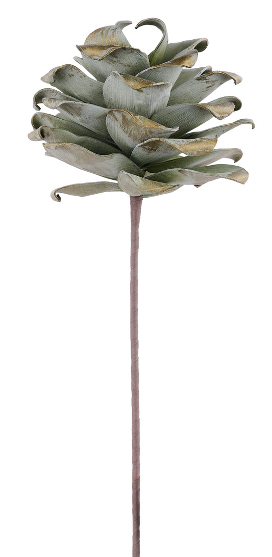 XD330286 | 6"H x 4.25"Dia | Eva Pinecone Pick, 19"Oal | Green/Gold