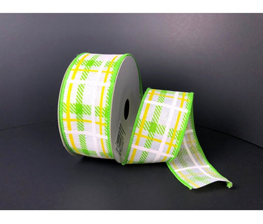 41008-09-29 Lime-Yellow Iridescent Plaid Print - A&B Wholesale Market Inc