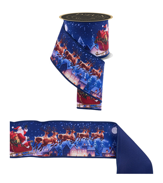 LX1249N9 | 4" |Santa's Sleigh/Reindeer/Fused | 10yds