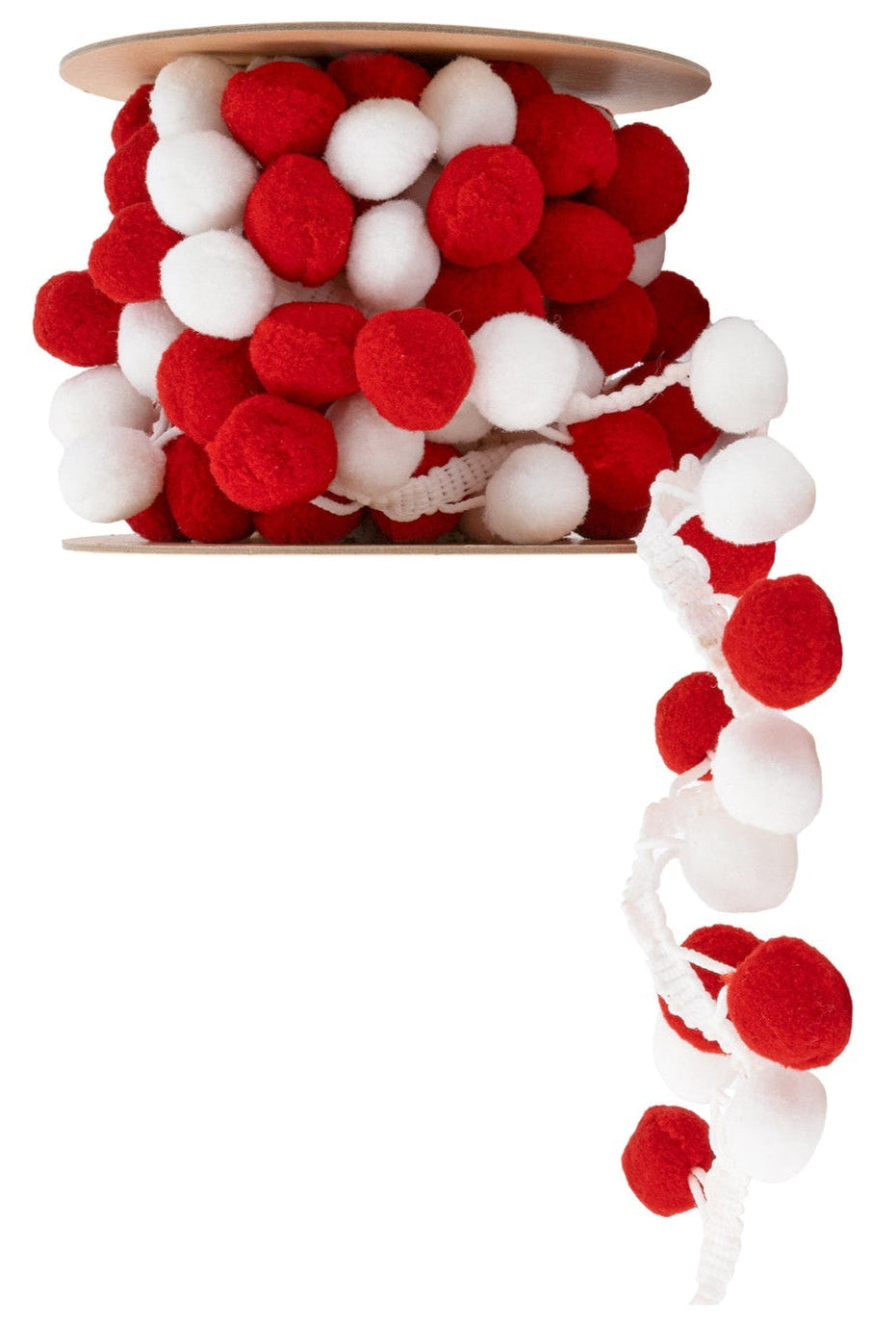 4117-010-25C | 1" | Pom Pom Trim | Red/White | 5yds