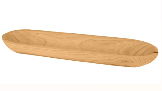 AW9816 | 36"L | Paulownia Oval Dough Bowl | Honey Brown