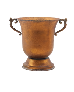 43107G  TALL URN W/SIDE HANDLE- GOLD