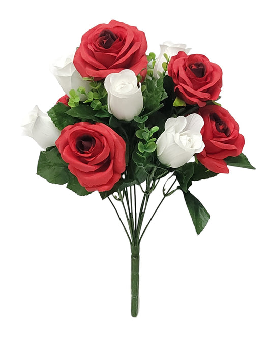 45875 | ROSE BUD MIX BUSH X12 | RED/CREAM