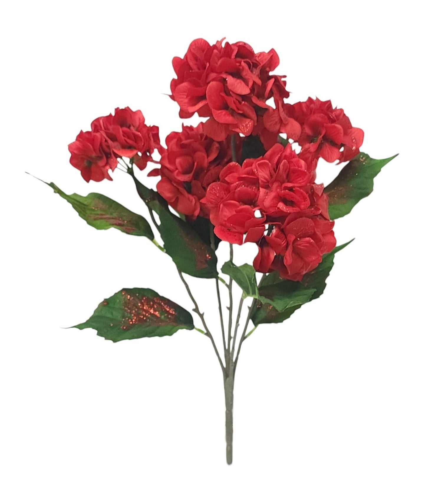 46641 | HYDRANGEA BUSH W/GLITTER X5 | RED