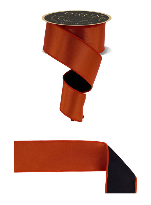 LX4002P2 |  2.5" |  Satin Fused |  Orange/Black |  10yds