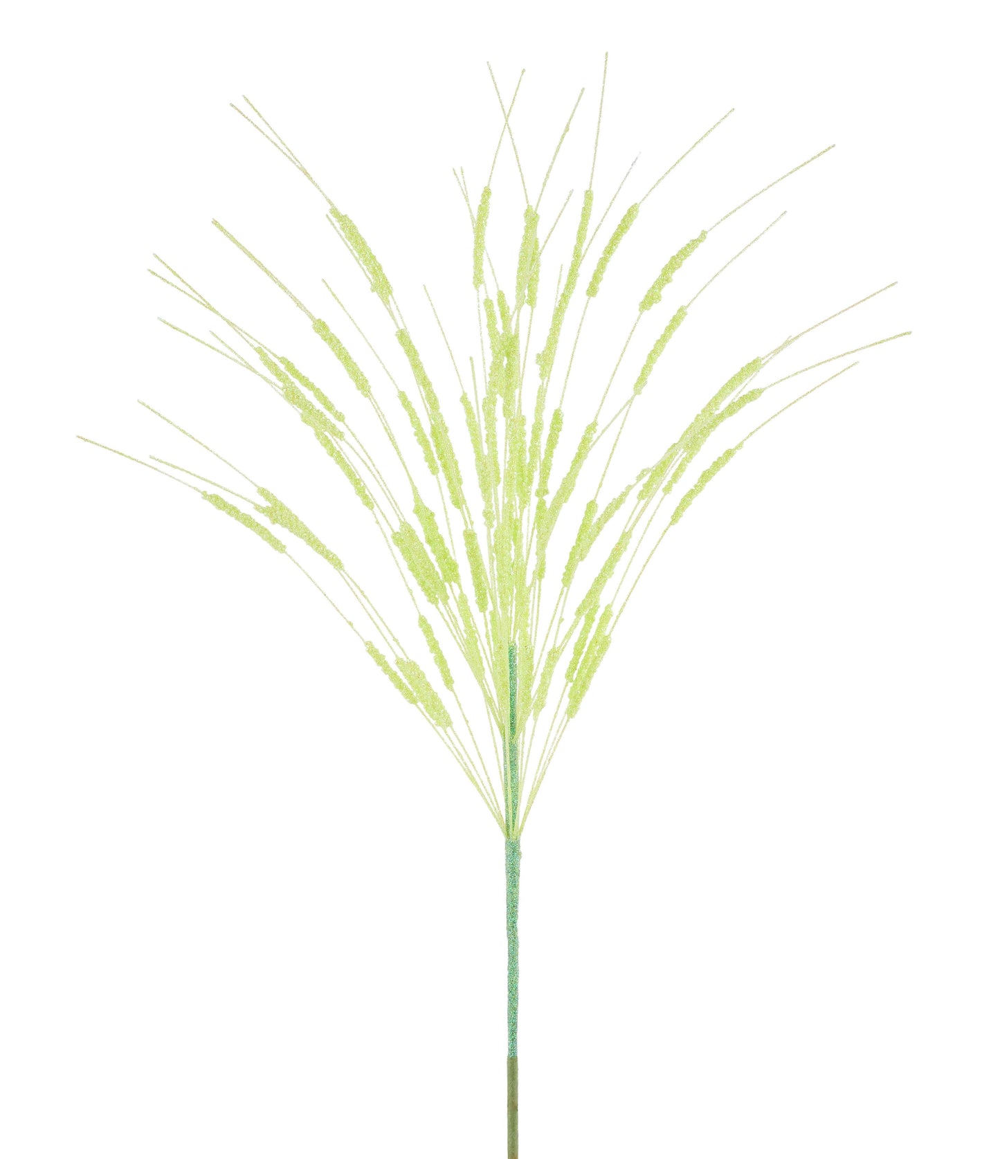MN0532M6 | 22"L |  Irid Glttr Mini Bead Cattail Spray |  Lt. Green - A&B Wholesale Market Inc
