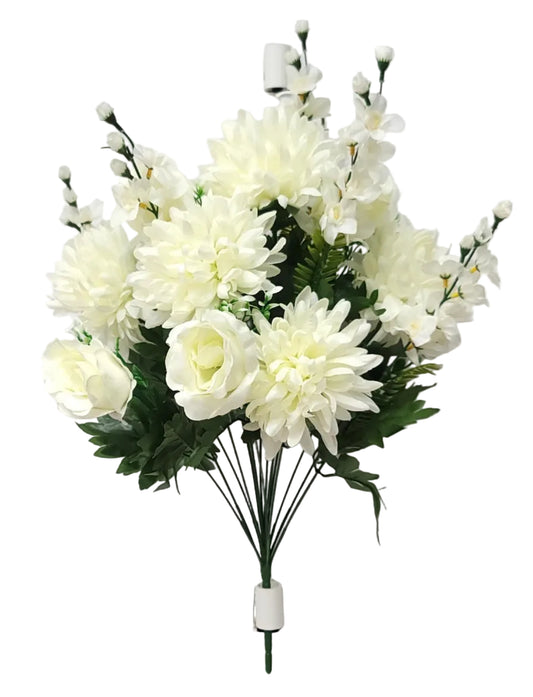 52241 | Mum/Bud/Delphenium Mix Bush x18 | Cream