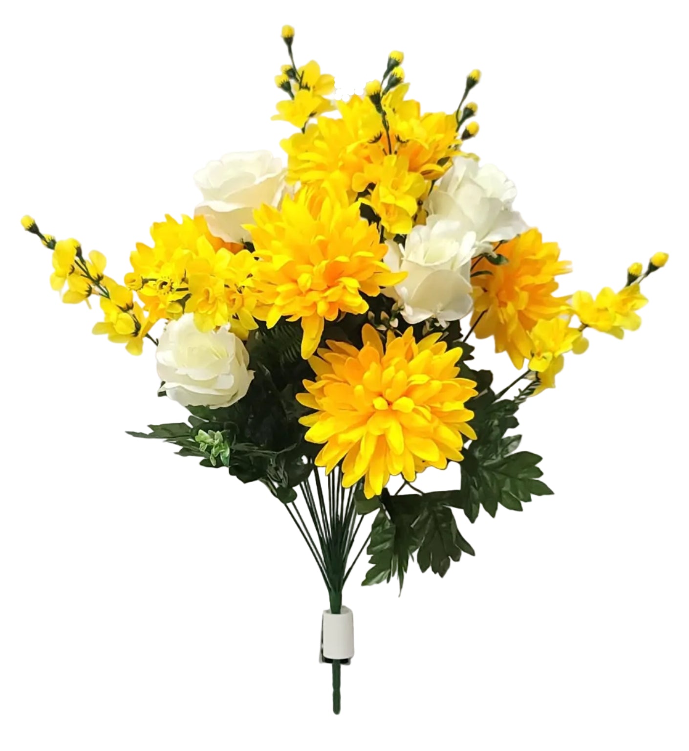 52242 | Mum/Bud/Delphenium Mix Bush x18 | Yellow/Cream