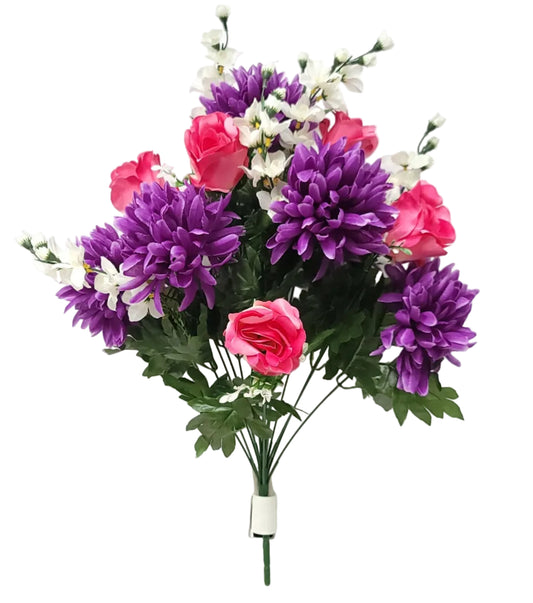 52245 | Mum/Bud/Delphenium Mix Bush x18 | Purple/Mix