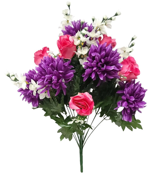 52245 | Mum/Bud/Delphenium Mix Bush x18 | Purple/Mix - A&B Wholesale Market Inc