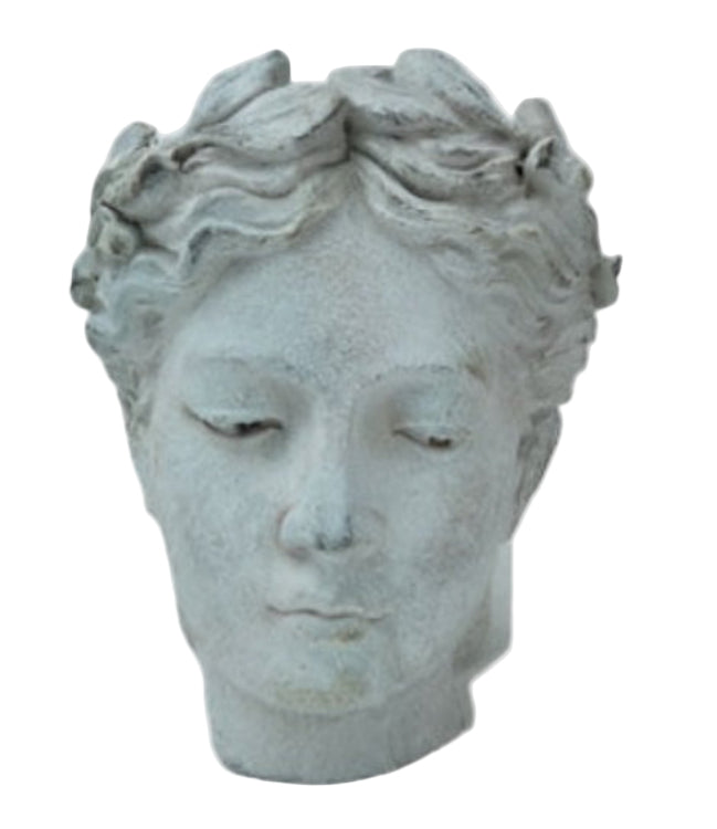 53386 | 8" | Cement Wall Hanging Lady Head Pot