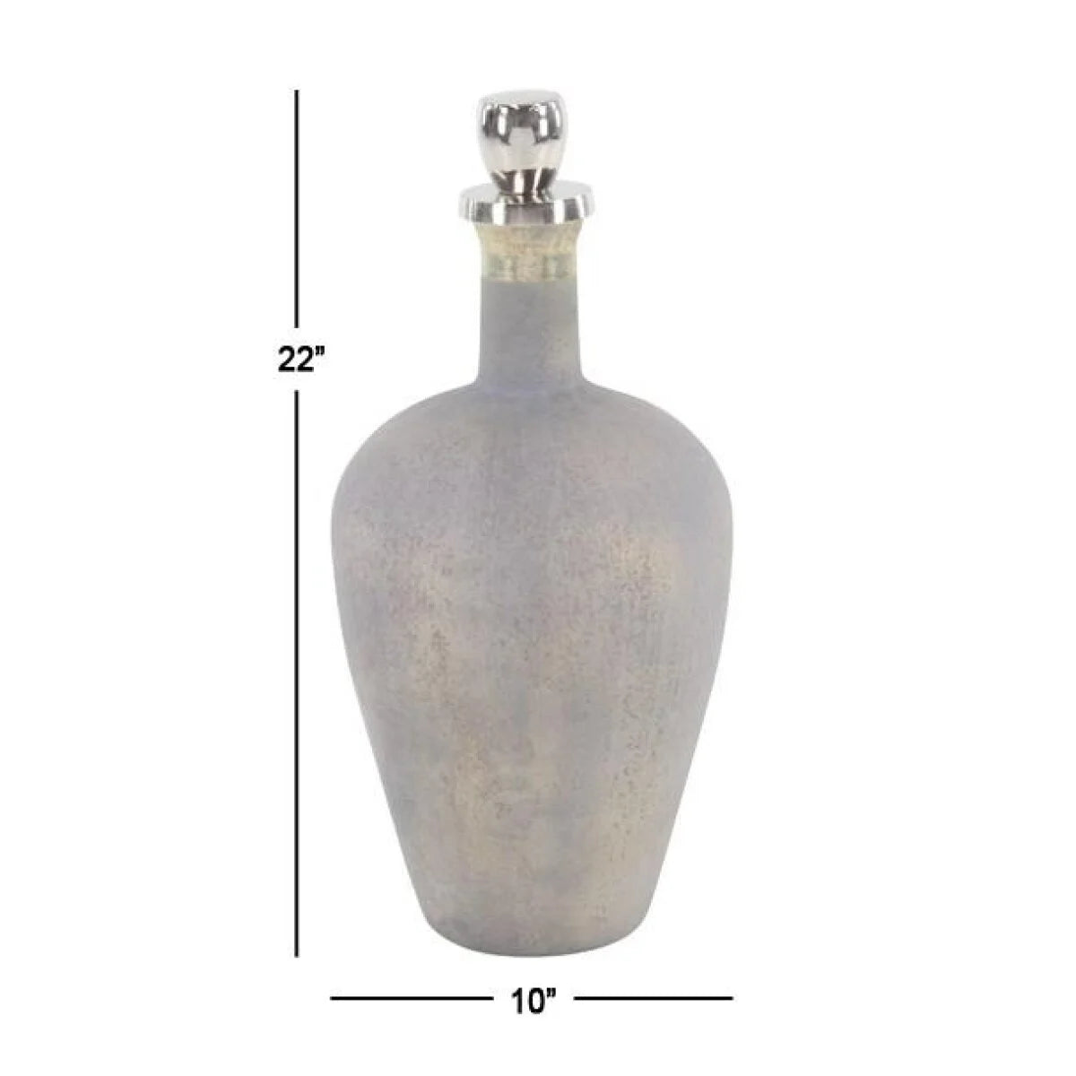 53769 | GRAY GLASS DECORATIVE JARS W/STOPPERED TOP