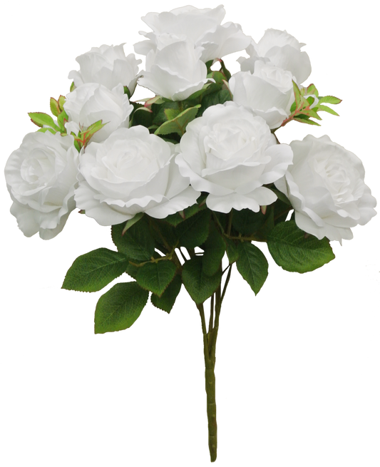 53993-WT | ROSE/BUD BUSH X10 | WHITE