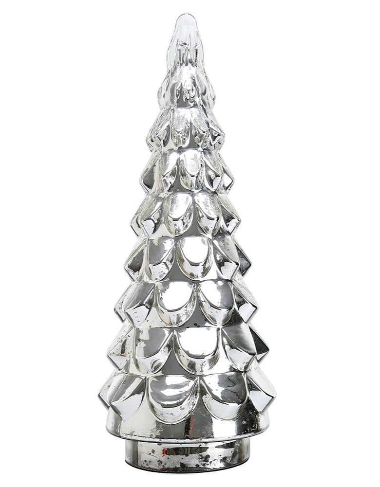 54200SV | 21.7"H | Glass Christmas Tree | Silver