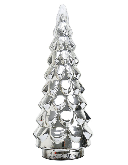 54200SV | 21.7"H | Glass Christmas Tree | Silver