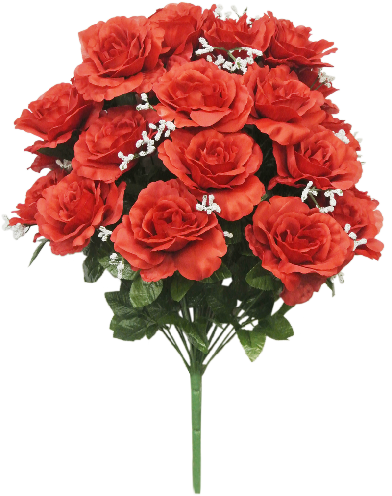 55919-RED | 23" | SATIN ROSE W/GYPSO | RED