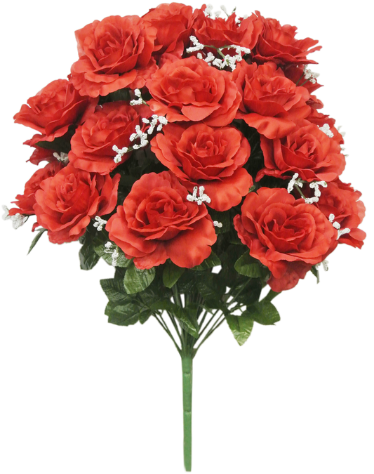 55919-RED | 23" | SATIN ROSE W/GYPSO | RED