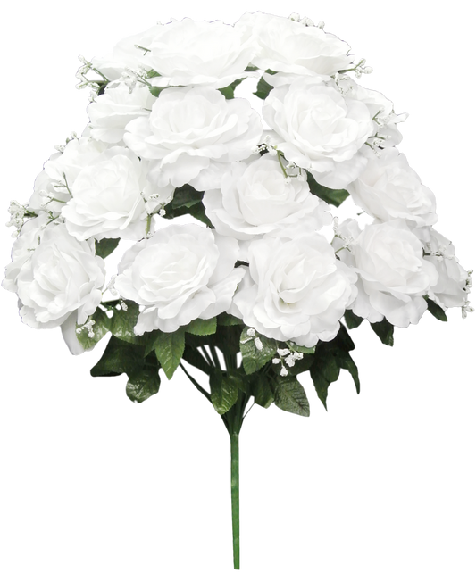 55919-WT | 23" | SATIN ROSE W/GYPSO X24 | WHITE - A&B Wholesale Market Inc