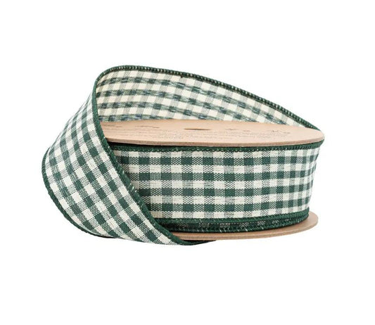 5613W-038-38E | 1.5" | Green/White Gingham | 10yds