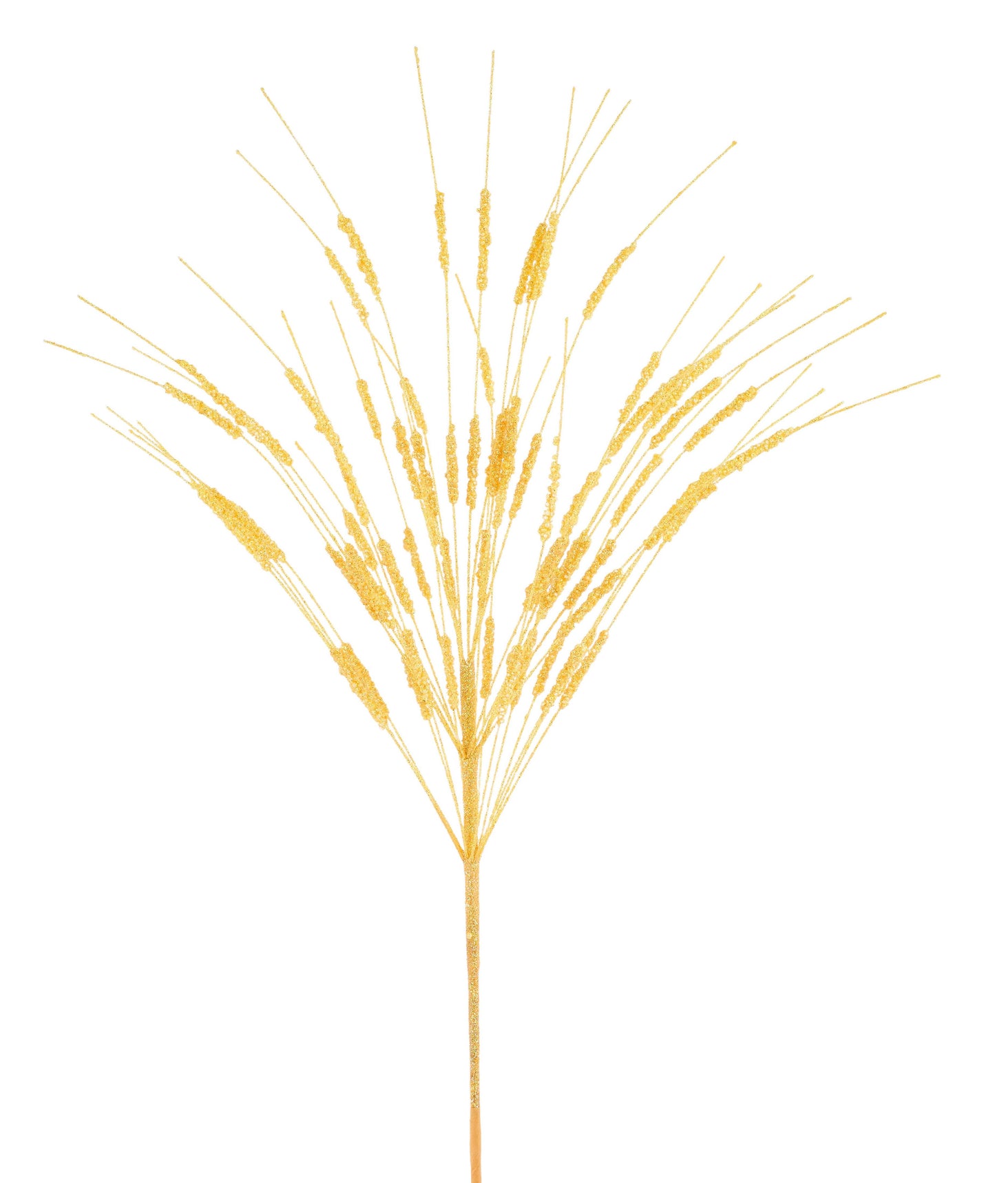 MN053229 | 22"L |  Irid Glttr Mini Bead Cattail Spray |  Yellow - A&B Wholesale Market Inc