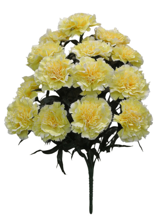 56996-YEL | 18" | Carnation Bush x14 | Yellow - A&B Wholesale Market Inc