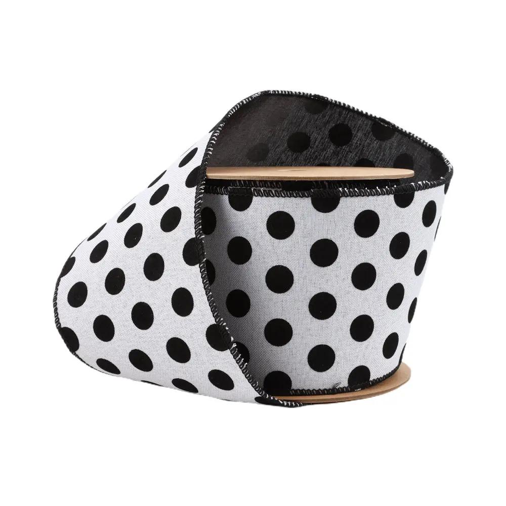 6006W-031-100E | 4" | Glittered Dots w/Black Backing | 10yds