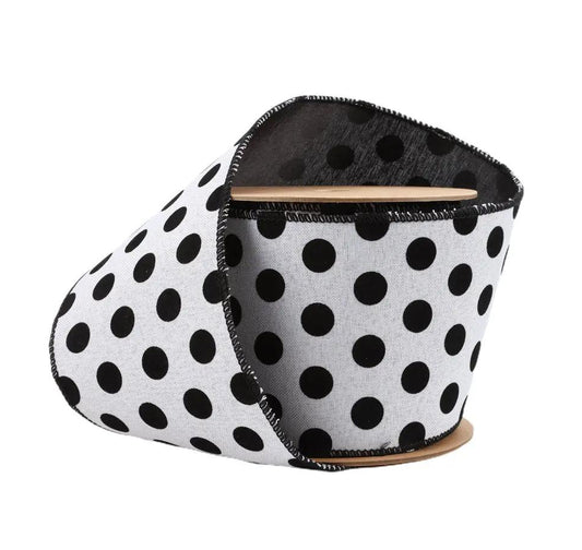 6006W-031-100E | 4" | Glittered Dots w/Black Backing | 10yds