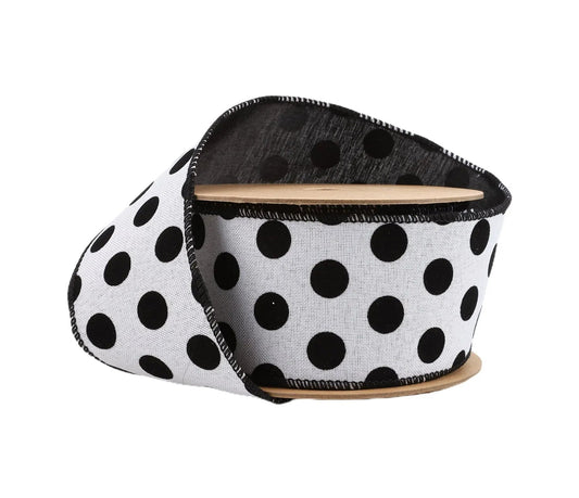 6006W-031-63E | 2.5" | Glittered Dots w/Black Backing | 10yds