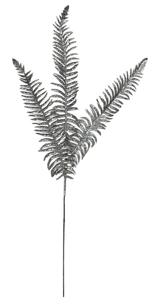 60152  XMAS LONG FERN SPRAY SILVER