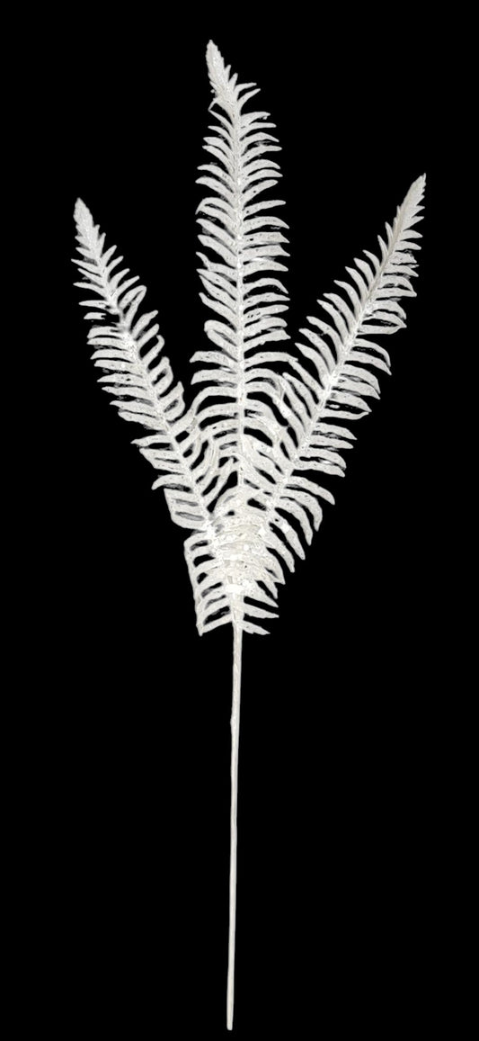 60156  XMAS LONG FERN SPRAY- WHITE