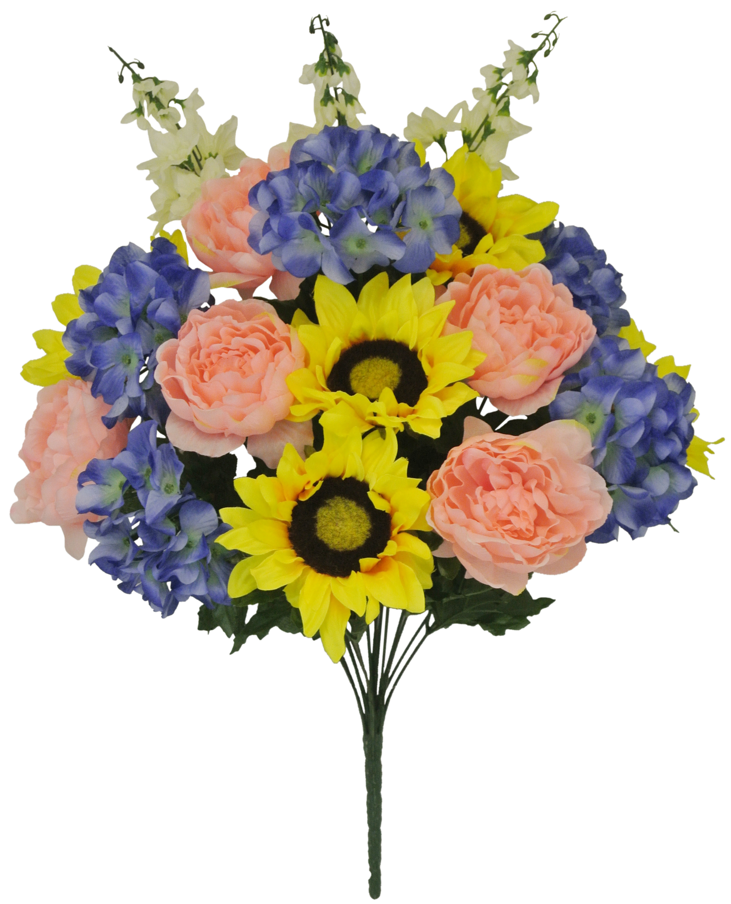 60160-PKBLYEL| 24" | PEONY SUNFLOWER BUSH | PINK/BLUE/YEL