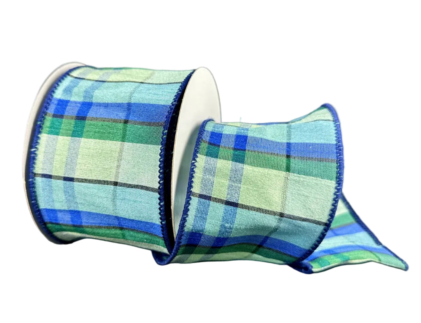 61617-40-06 | 2.5" | CONRAD DUPIONI PLAID | BLUE/GREEN | 10YDS
