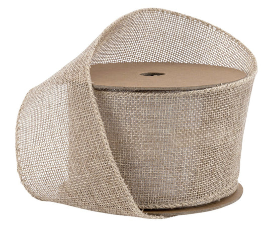 6222W-812-63E | 2.5" | Wired Burlap Ribbon | 10yds