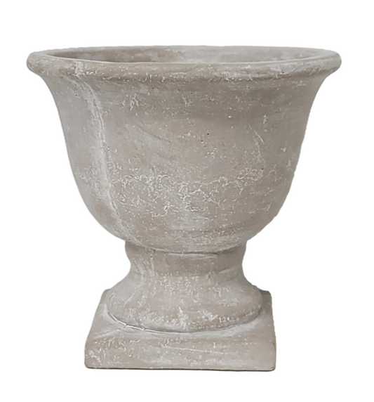 6285L | 10" | ROUND STONEWASH URN W/SQUARE BASE