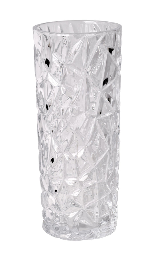 GM6069 | 9.25"H x 4"Dia | Crackle Glass Cylinder | Clear