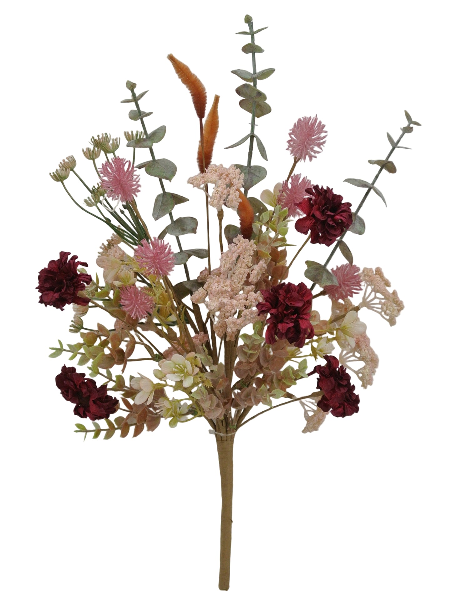 64302-BG | 19" | Zinnia Bush | Burgundy