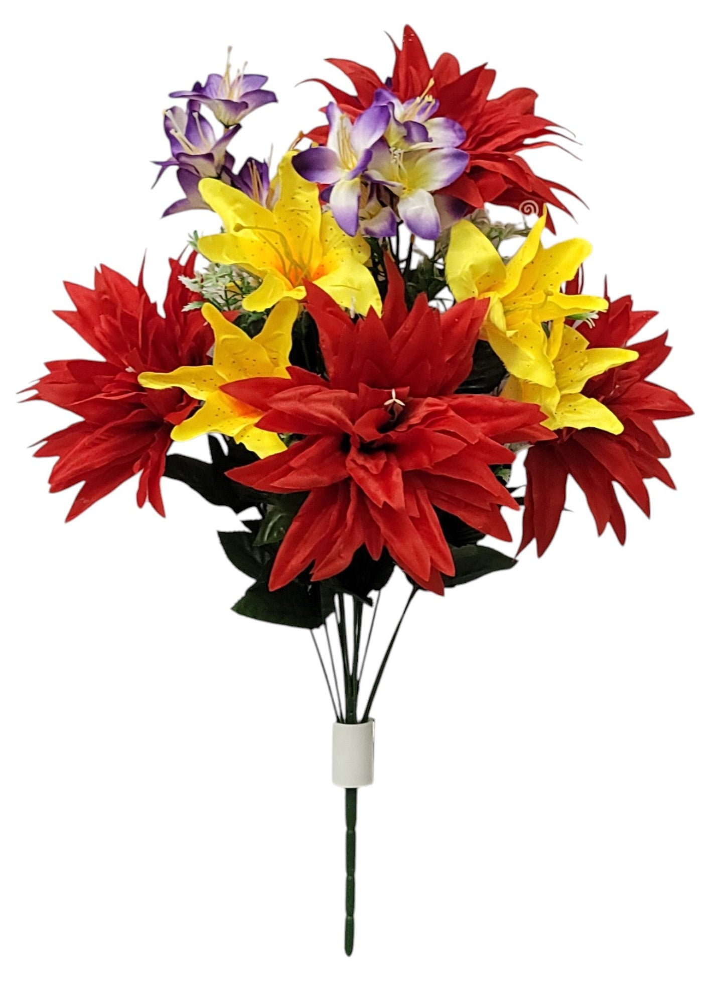 64717 | LG DAHLIA/LILY MIX BUSH X13 | RED/YELLOW