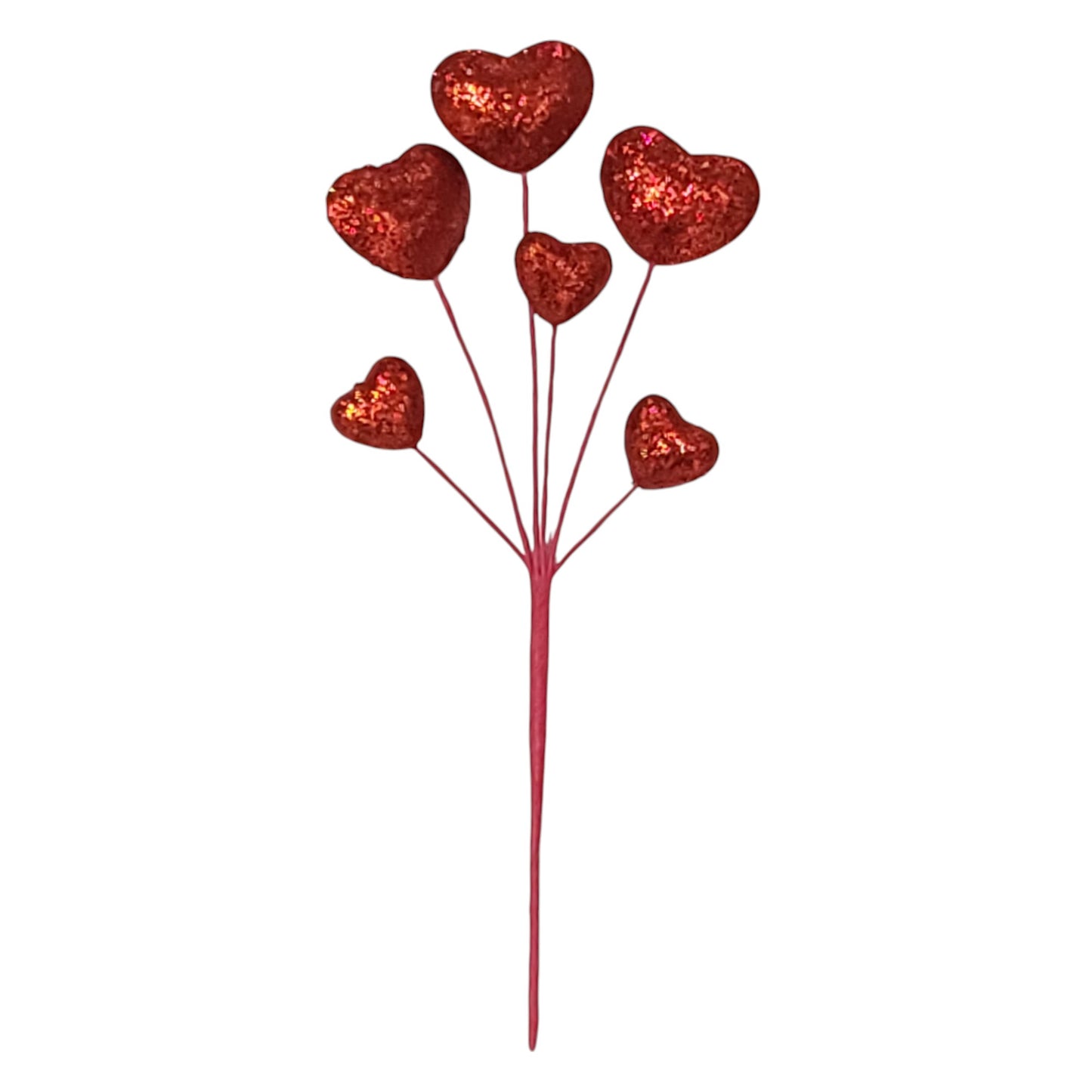 64826 | 12" | Glitter Heart Pick | 6pcs/Bag